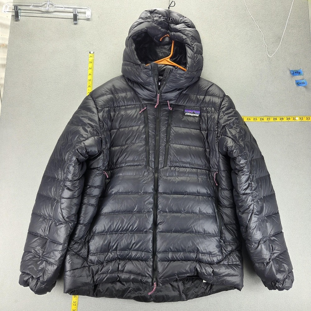 Patagonia Jacket Mens L Black AlpLoft Down Parka Puffer Hooded Full Zip